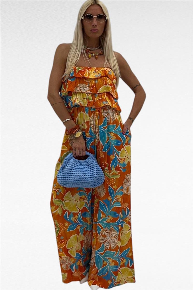 jumpsuit con fantasia floreale tropical
